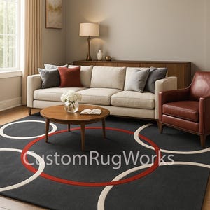Handmade Hand Tufted Wool Area Rug – Custom Boho Modern Carpet, Soft Thick Wool Rug for Living Room, Bedroom – Neutral & Colorful Options