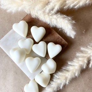 Wax melts, scented wax melts, heart wax melts, vanilla scented, set of 10
