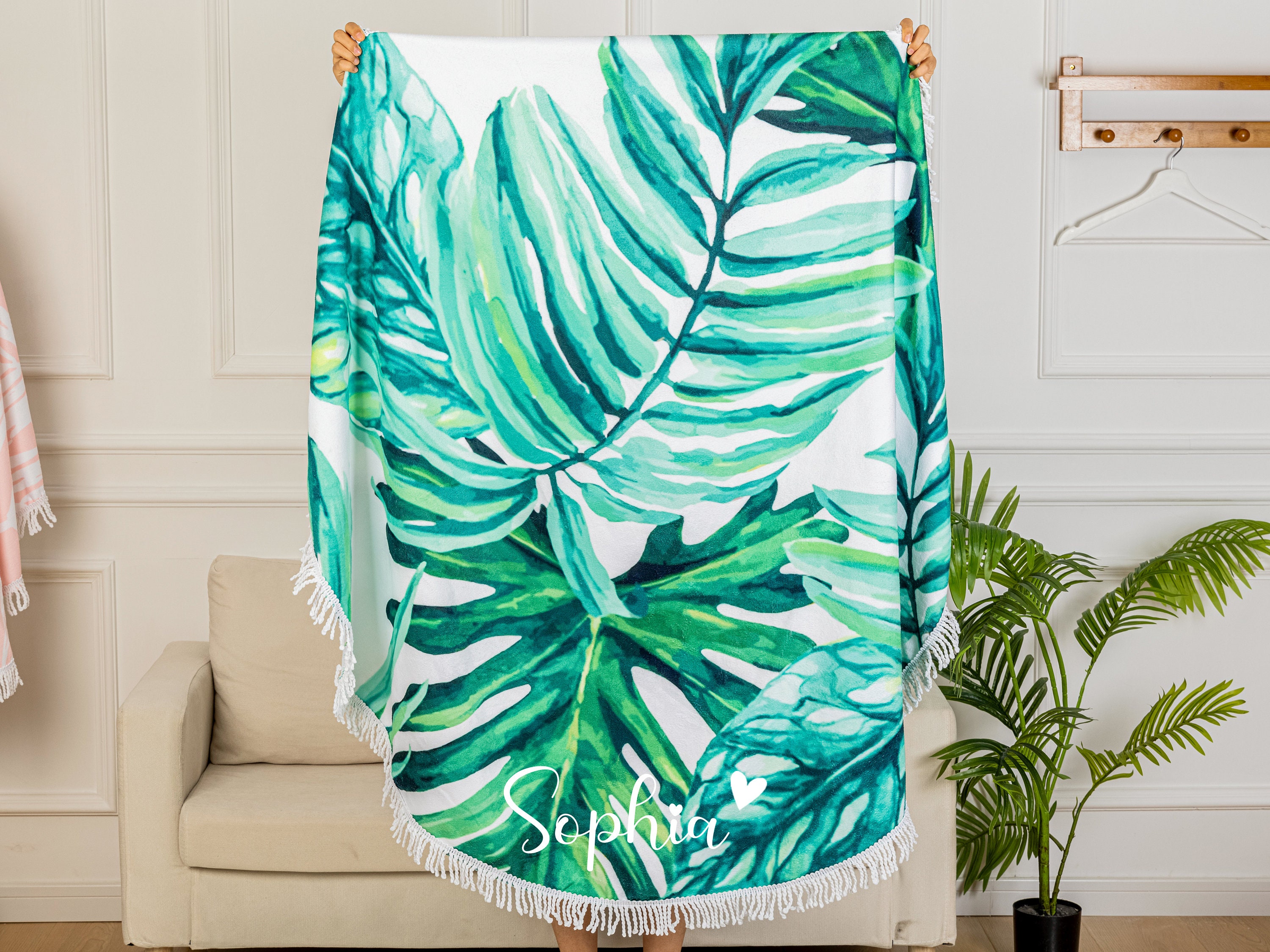 Beach Towel 150 X Cm Thick Round Oversized Towel, Microfiber Fabric