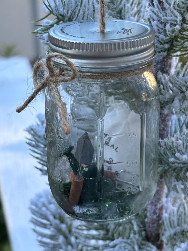 Miniature Ball Glass Mason Jar Garden Ornament, Garden Accessory