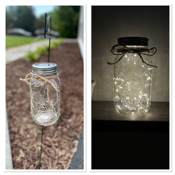 Mason jar solar lantern, garden lighting, walkway lighting, indoor night light