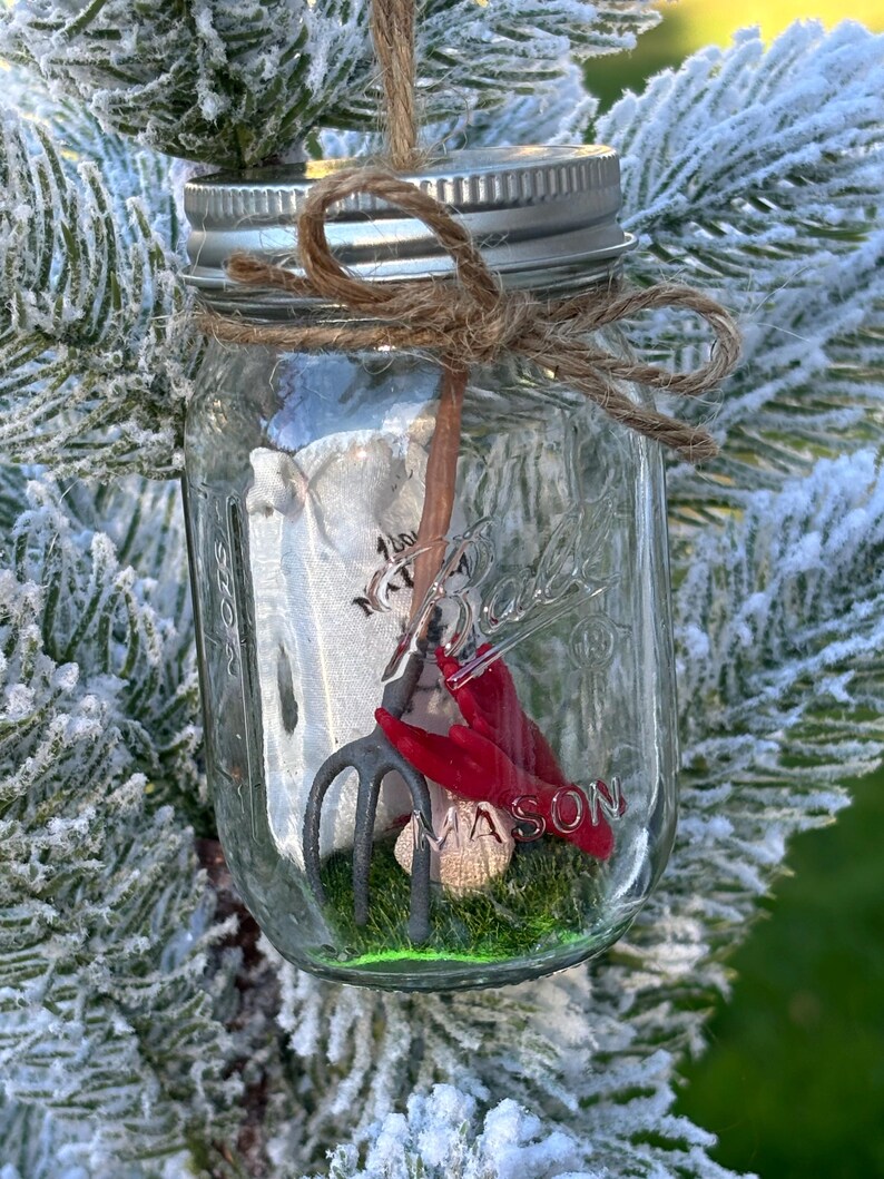 Miniature Ball Glass Mason Jar Gardening Ornament, Garden Accessory