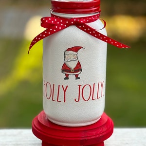 Holly Jolly Christmas tissue dispenser, centerpiece, Christmas decor. utensil holder, teacher&#39;s gift, Christmas gift