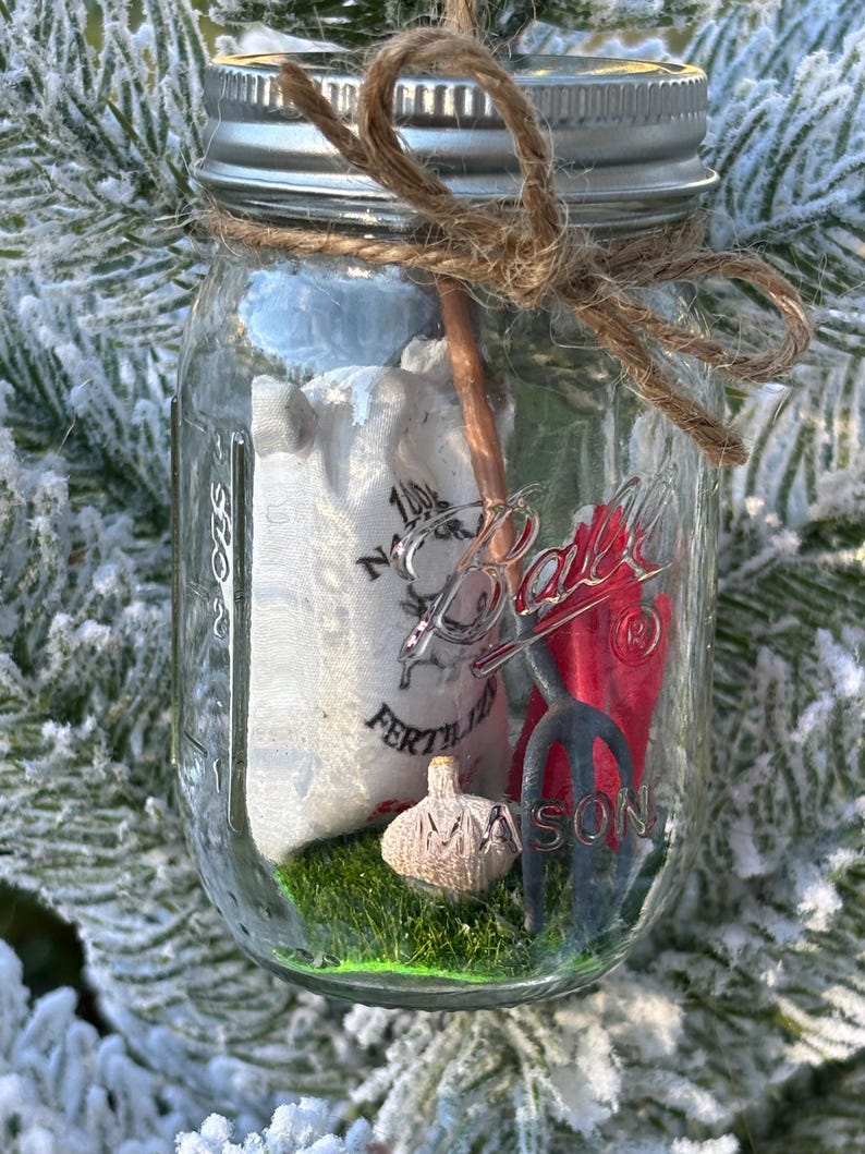 Miniature Ball Glass Mason Jar Gardening Ornament, Garden Accessory