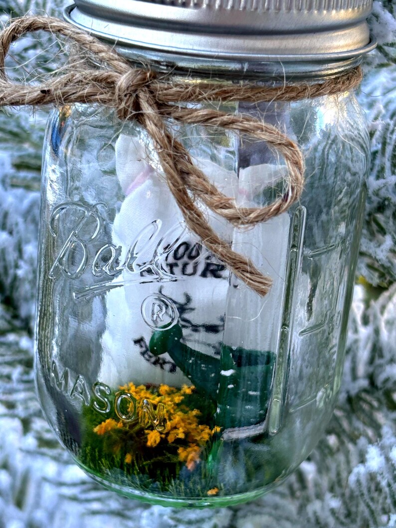 Miniature Ball Glass Mason Jar Gardening Ornament, Garden Accessory