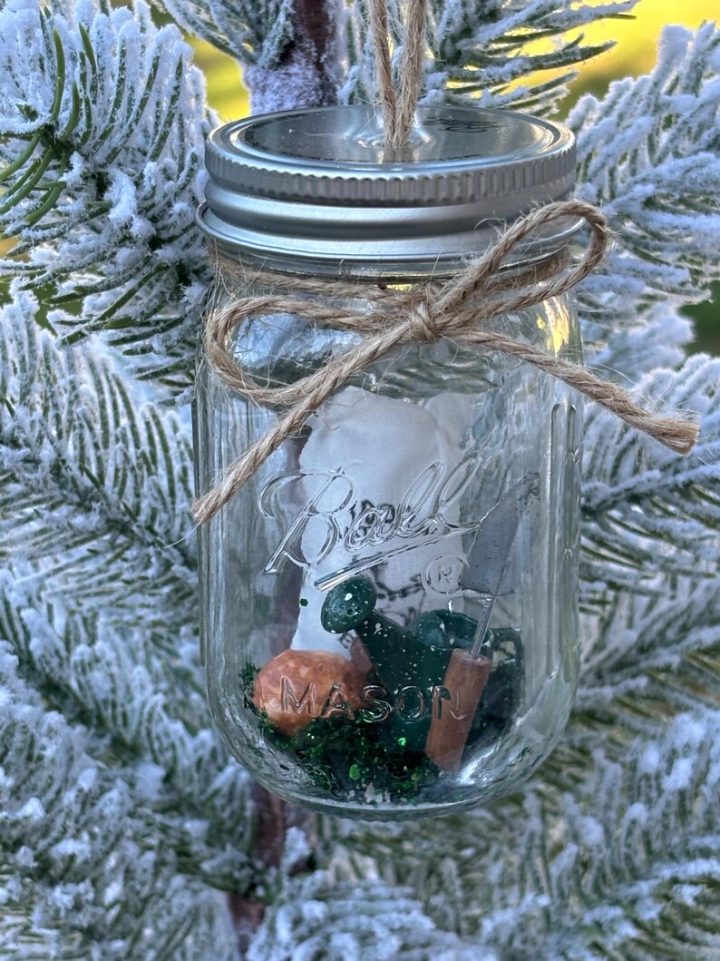 Miniature Ball Glass Mason Jar Garden Ornament, Garden Accessory