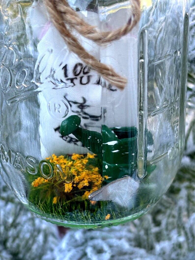 Miniature Ball Glass Mason Jar Gardening Ornament, Garden Accessory