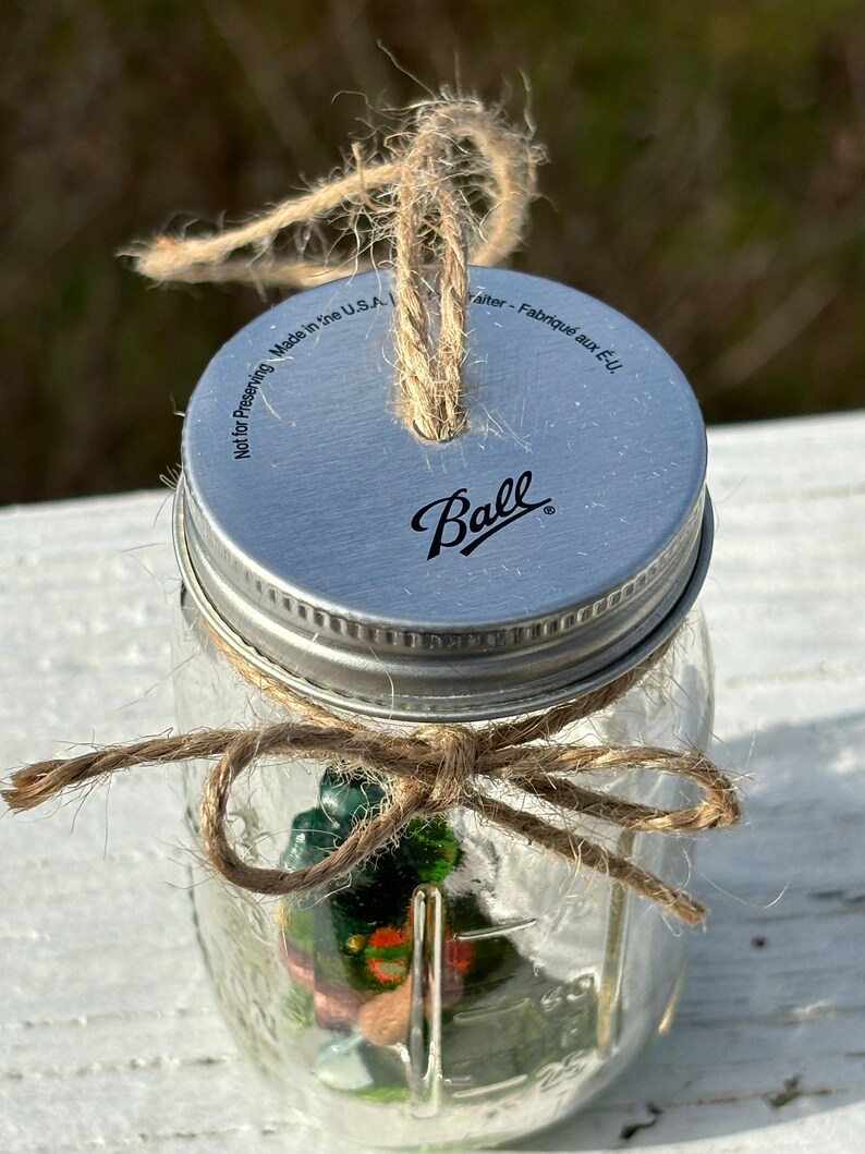 Miniature Ball Glass Mason Jar Garden Ornament, Garden Accessory