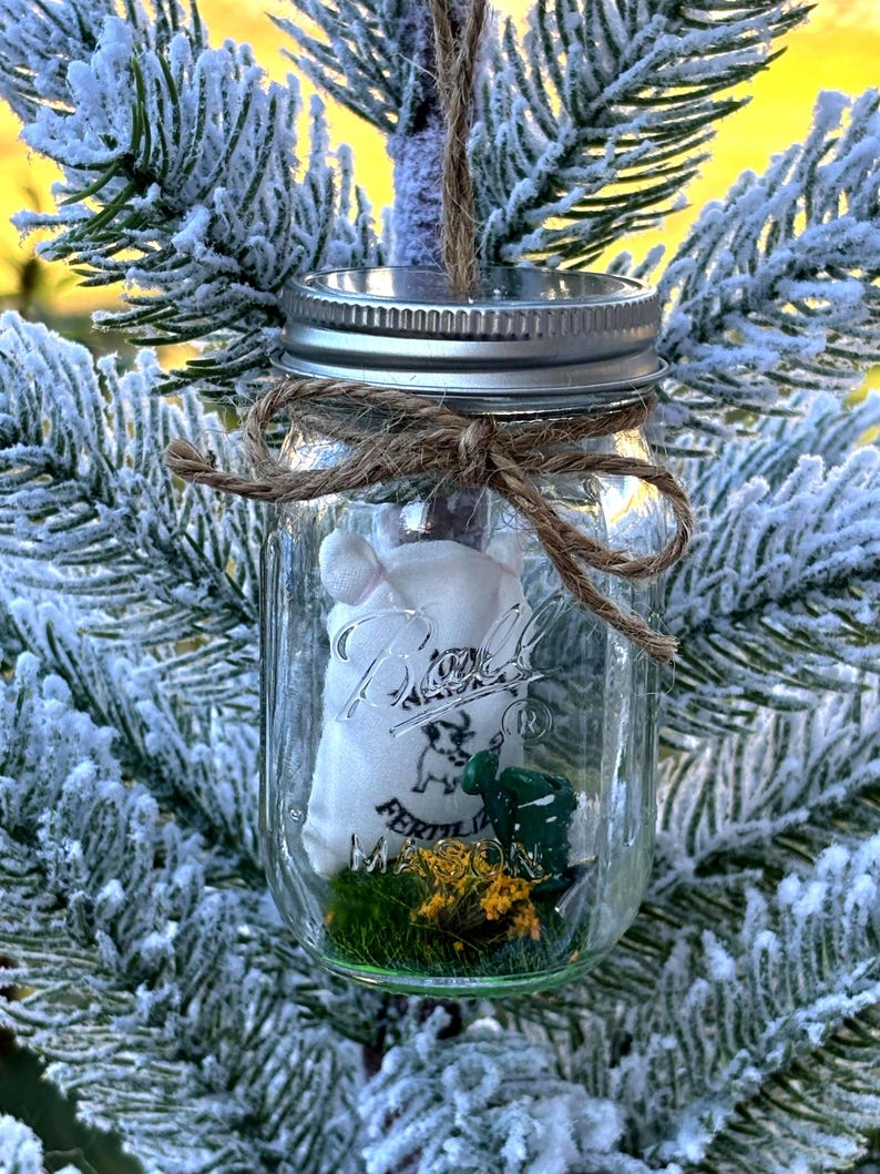 Miniature Ball Glass Mason Jar Gardening Ornament, Garden Accessory