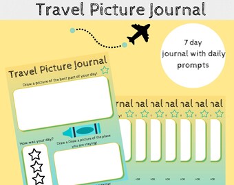 Diario de viaje con imágenes para niños.