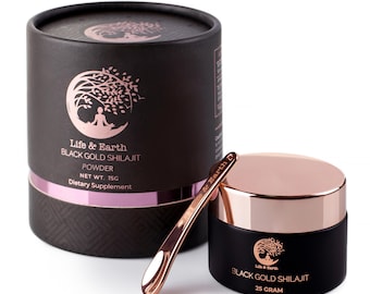 Authentisch Altai Schwarzgold Shilajit 25g | Pure Mumijo Harzergänzung für Energie, Vitalität und Immunsystem