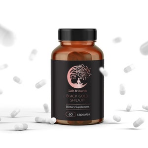 Black Gold Shilajit Pure Resin 60 Capsules Natural Organic