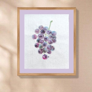 MISS MISY grapes Handmade Original Watercolor Painting,fruits Wall Art,Chinese japanese Art freestyle,wall Decor  home