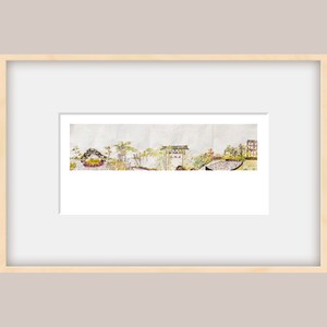 Paisagem jardim arquitetura original pintura chinesa artesanal arte asiática pintado à mão papel de arroz personalizar conjuntos para decorar e coleções