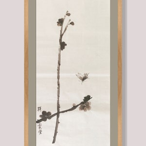 Ameixa bossom borboleta original pintura chinesa artesanal chinês arte asiática pintado à mão papel de arroz personalizar conjuntos para decorar e coleções