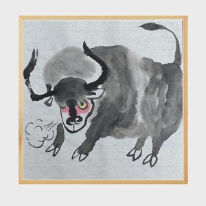 MISS MISY divine beasts(Four unlike) Handmade Original Watercolor Painting, Wall Art,Chinese japanese Art freestyle,wall Decor for home