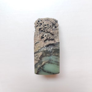 Customized gazebo,bridge, creek, tree seal, Chop Personal Chinese Name Art stamp, Relief Figures, hollow out Seal w Box(3 CM)| Jewelry