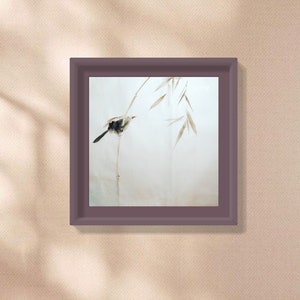 SiYunTang Bird Bamboo Pintura de tinta china, pintura de estilo libre, arte abstracto de Asia, Bellas artes Zen personalizadas, ARTE de pared Decoración minimalista Feng Shui
