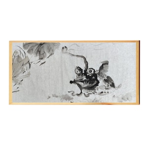 MISS.MISY fish Handmade Original Watercolor Painting,lantern fish Wall Art,Chinese japanese Art freestyle,wall Decor for home customize