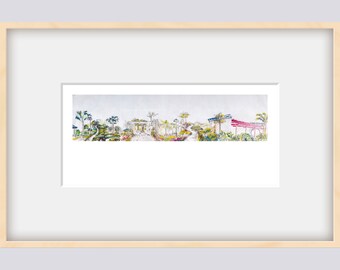 Landscape garden architecture Orignal Chinese Painting HandMade Asian art Handpainted Rice Paper Customize sets for decorate and collections