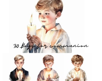 First Communion Boys Clipart, Religious Graphics (Digital Download)