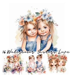 Best Friends Clipart, Love Sisters Clipart, Sisters Gifts DIY, Cocktails, Coffee, Fashion Girls, Soul Sisters Clipart, Customizable JPG