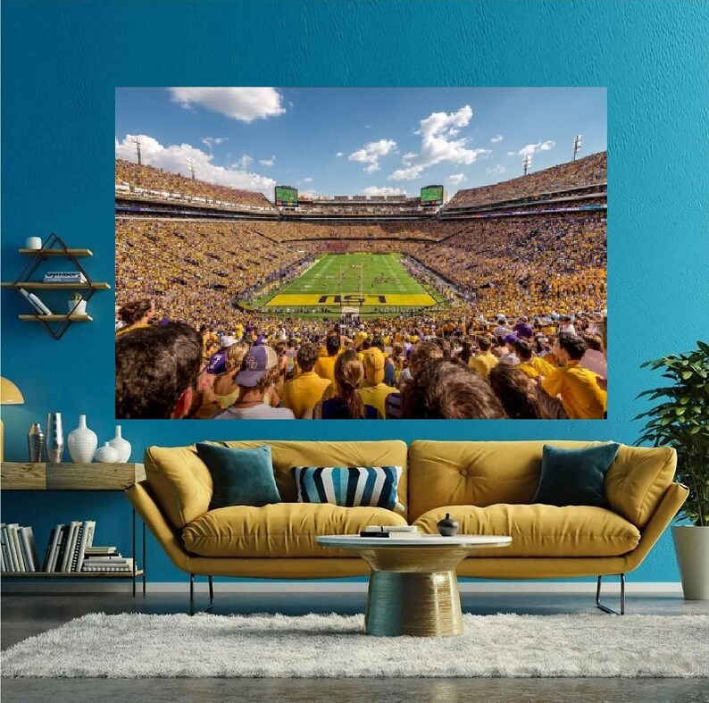 LSU Tiger Stadium Field Drawing Stadium Canvas Wall Art Field Etsy