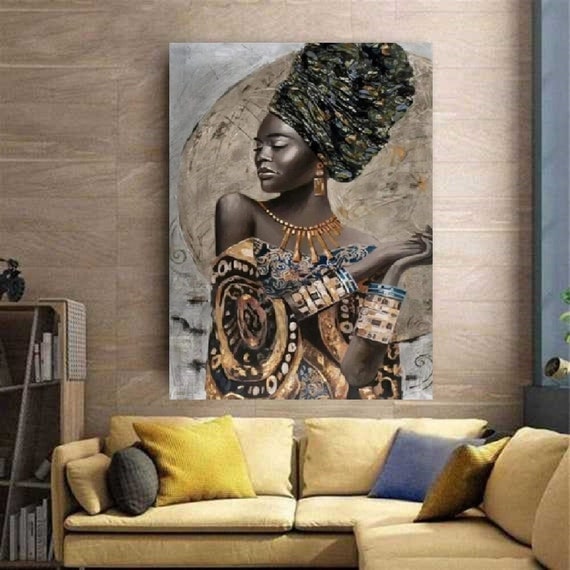 African Woman Print on Canvas Wall Art Modern Wall Art - Etsy