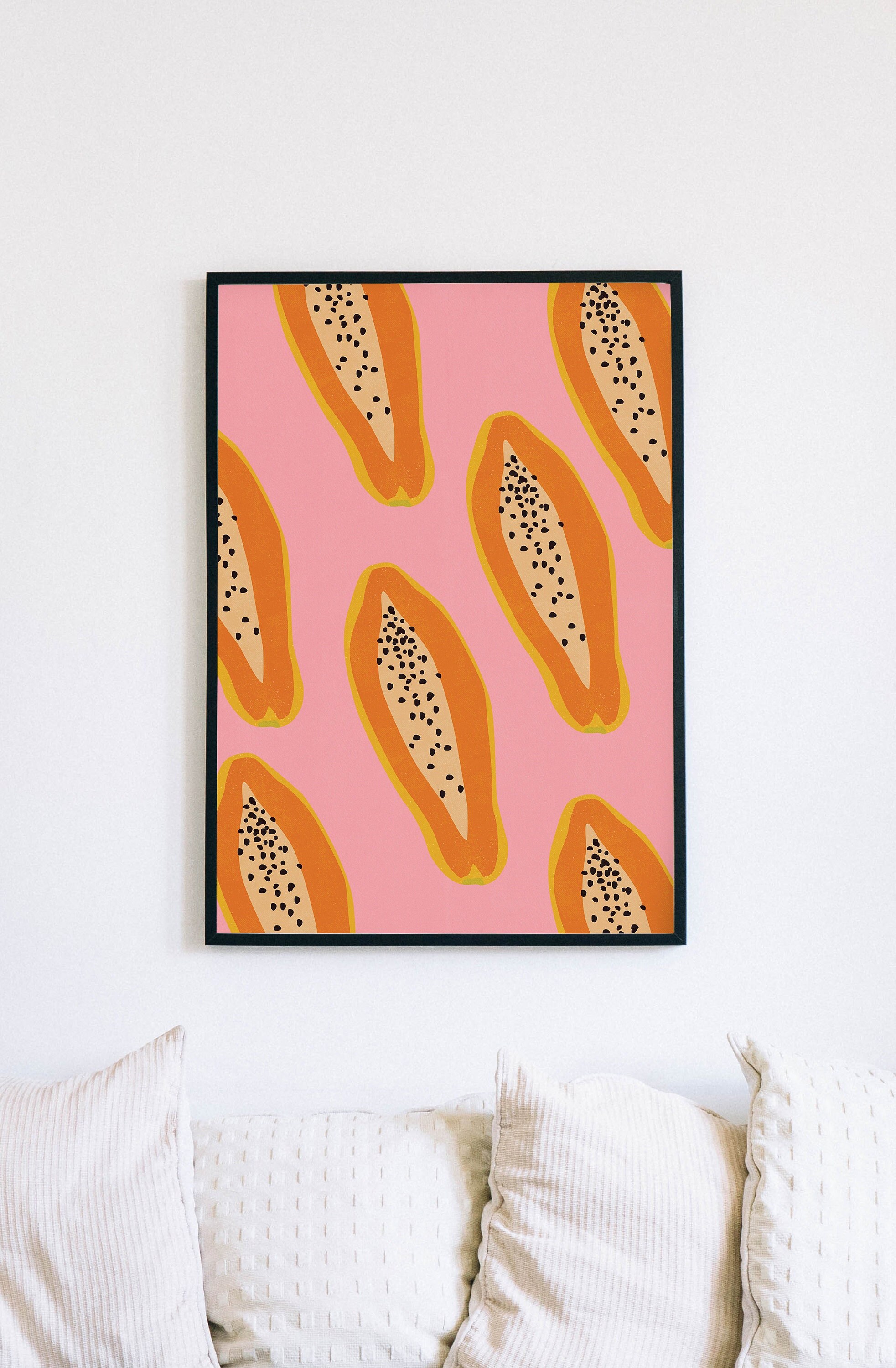 Papaya Wall Art, A4 A3 Print, Bright Colourful Fruits, Pop Art Etsy