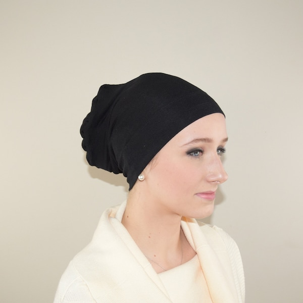 Bonnet volume sous turban ou foulard avec petit coussinet cousu en jersey de coton