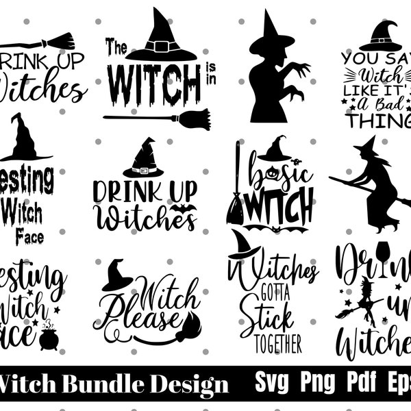 Witch SVG, Witch Quotes Svg, Witch Flying Svg, Broomstick Svg, Halloween Svg, Spells Svg, Wicked Witch Clipart, Instant Download