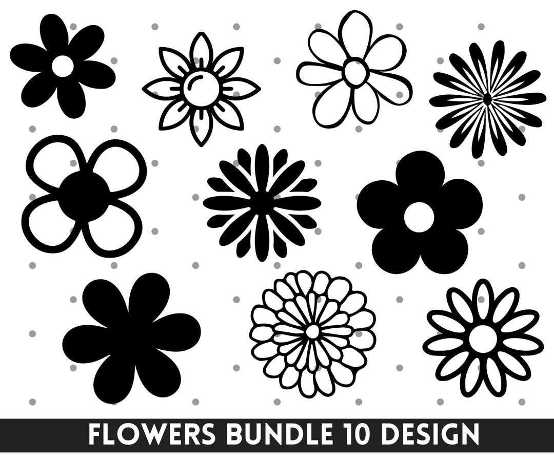 Flower SVG Bundle, Flower Cut File, Flowers Svg, Spring Svg, Flower ...