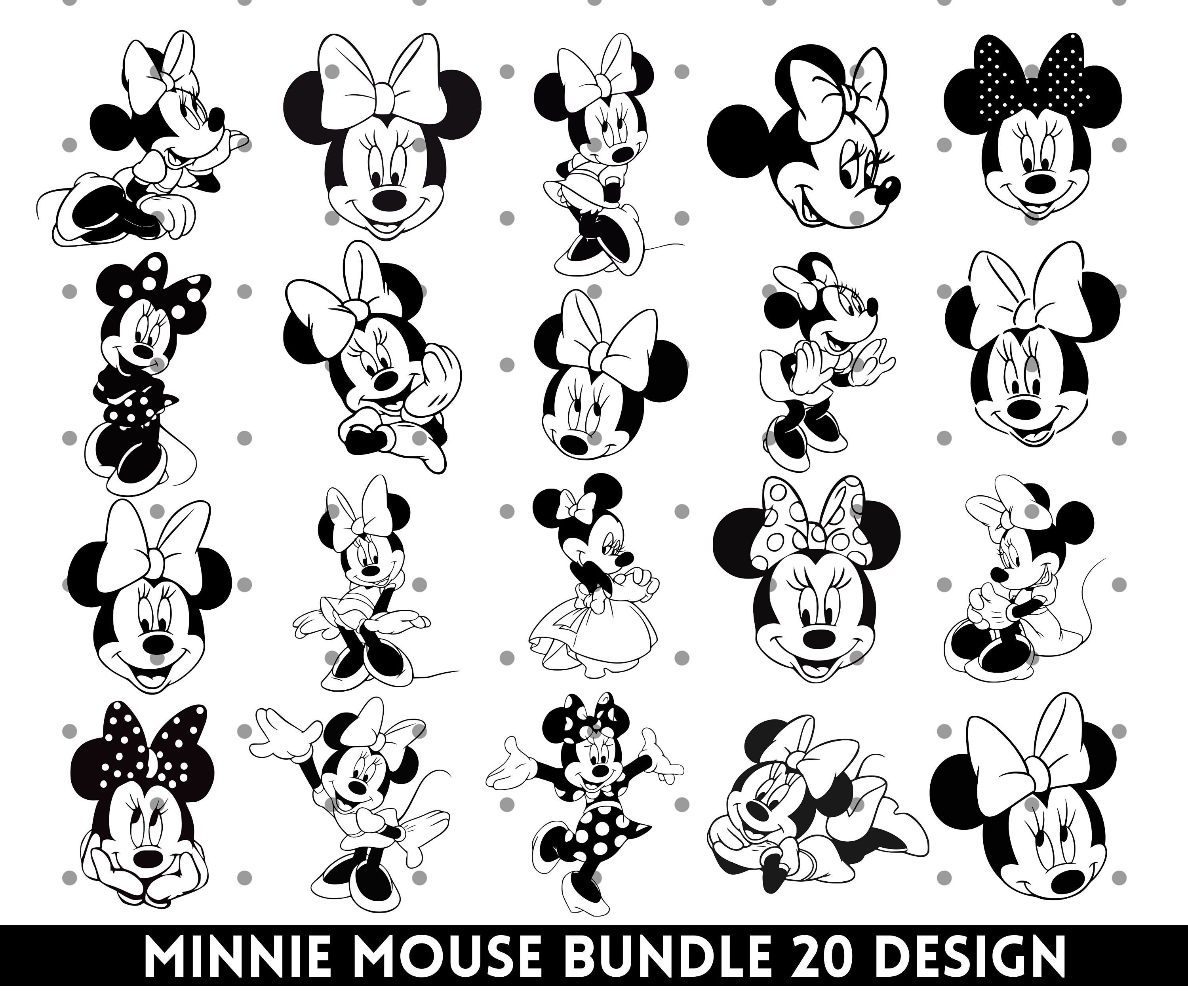 Minnie Mouse Black And White Face