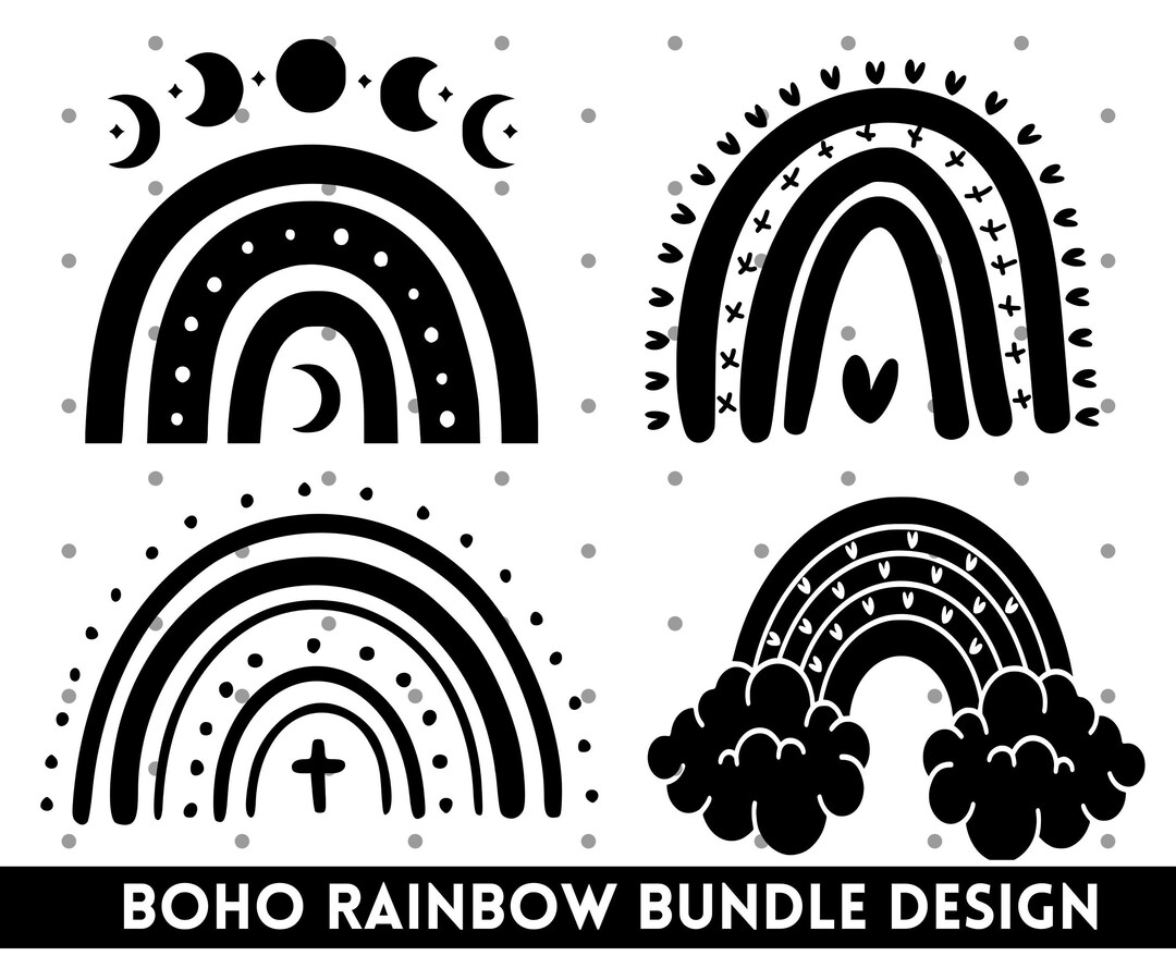 Boho Rainbow SVG Cute Rainbow Svg Rainbow Svg Bundle - Etsy