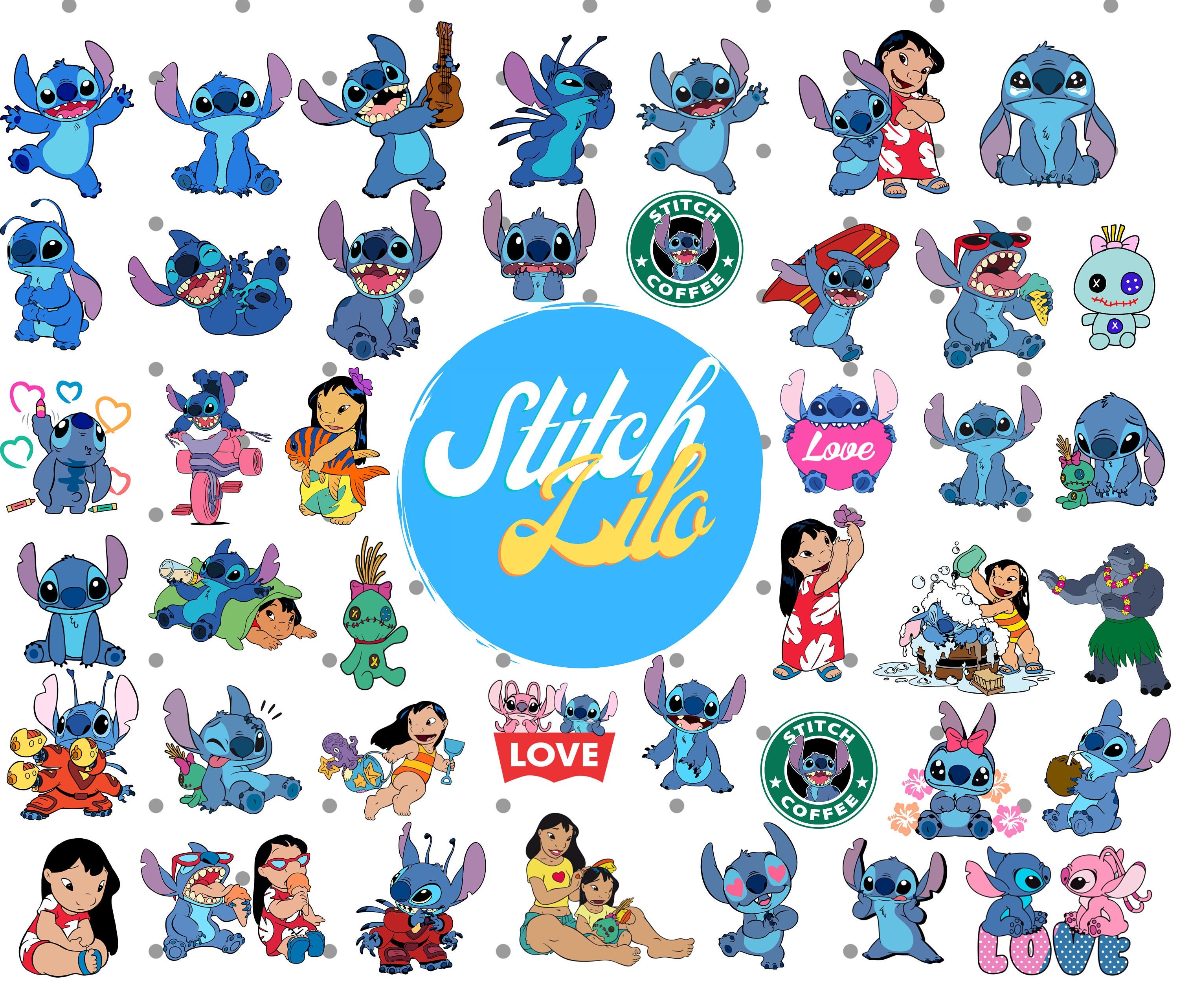 Lilo and Stitch Cupcake Toppers Lilo and Stitch Stickers Lilo and Stitch  Party Favors Lilo and Stitch Party Printables 100613 