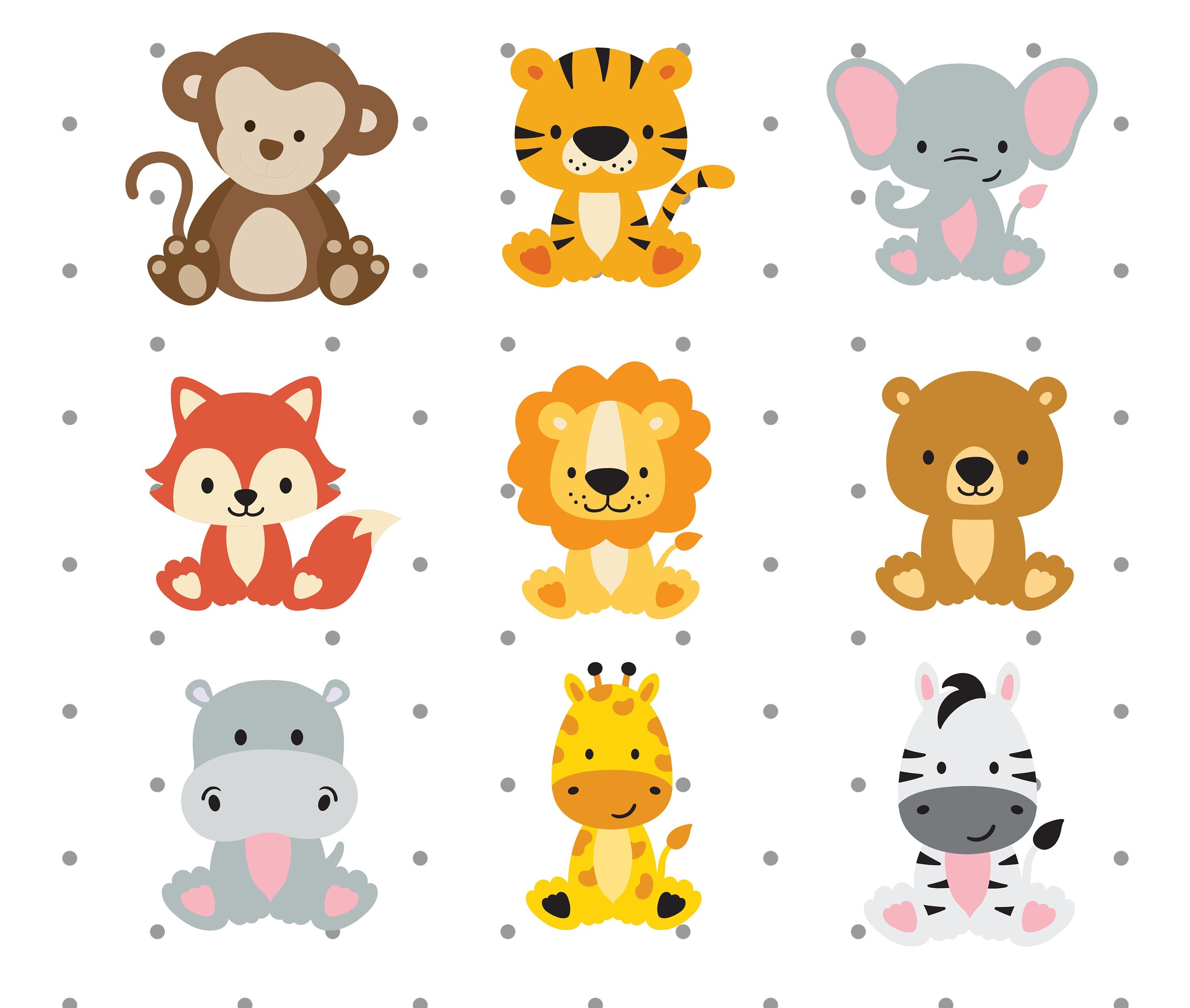 Safari Animals SVG Jungle Animals Svg Zoo Animals Svg Baby Etsy