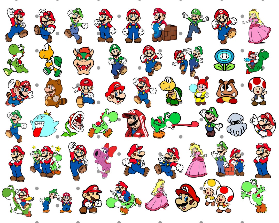 Super Mario SVG Luigi Svg Paper Mario Svg Mario Characters svg - Etsy ...