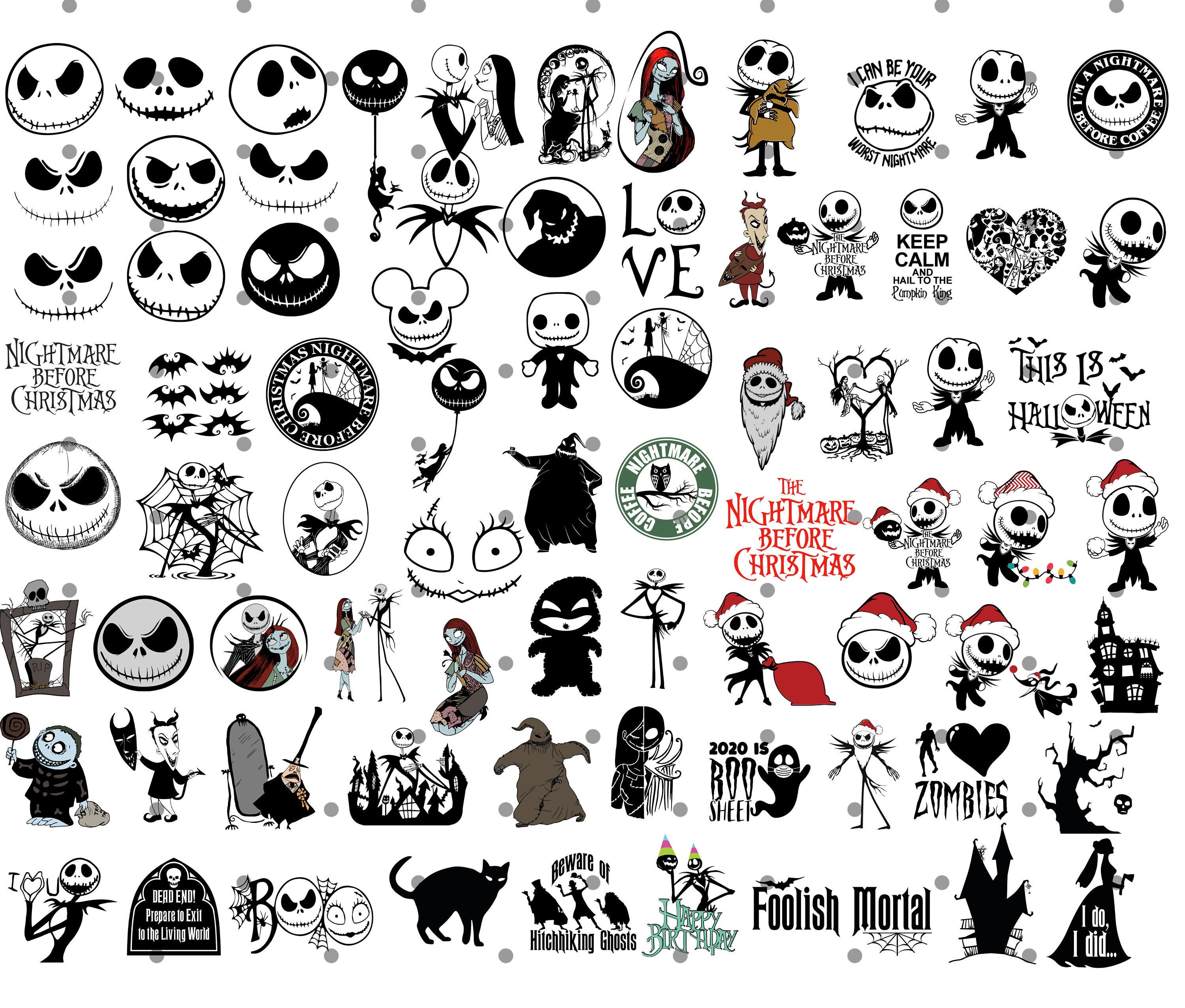 Nightmare Before Christmas Svg Cartoon SVG Nightmare Svg Etsy