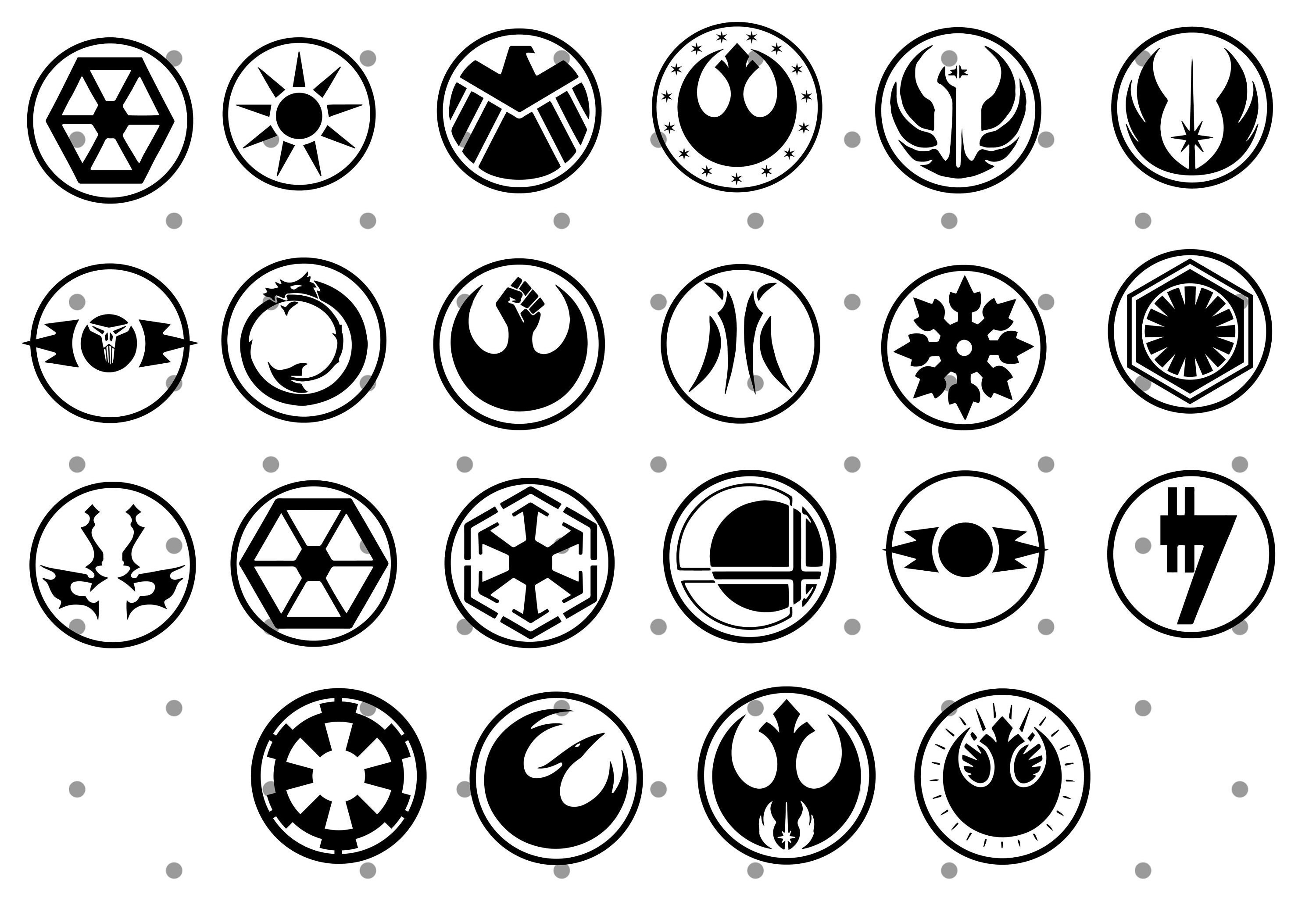 Set Of 2 Star Wars Emblems Die Cut Vinyl Decals – Oracal, Choose Your Color