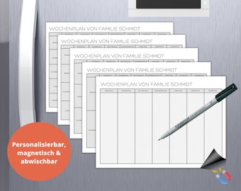 Horaire hebdomadaire personnalisé et magnétique pour la famille, y compris stylo en aluminium