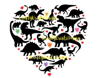 Cute Valentine Dinosaur Sublimination Print