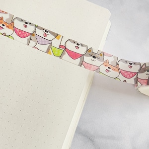 3 m langes Kawaii Tier Washi Tape für Scrapbooking, Journaling und Planung