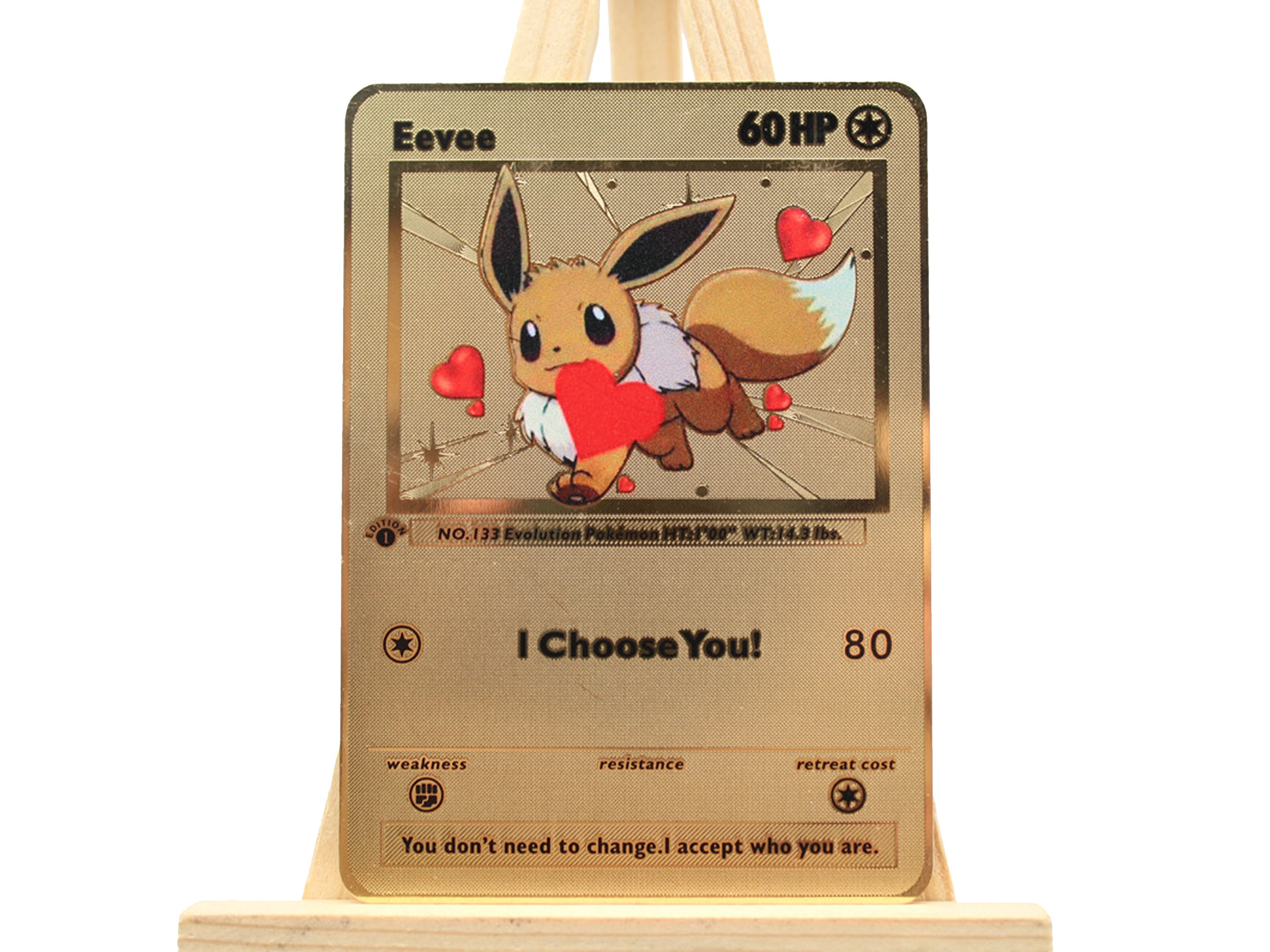 Pokemon Gold METAL Custom Card: I Choose You Pikachu & Eevee! An Amazing  Gift With FREE SHIPPING! - Card Games, Facebook Marketplace