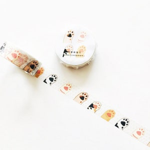 Cute Cat Paws Washi Tape - Kawaii Cartoon Design - 5m Length, Single Sided Decorative Tape for Scrapbooking, Journaling, Crafting Supplies