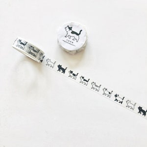Cute Walking Cats Washi Tape - Kawaii Cartoon Design - 5m Length Single-Sided Decorative Tape - Scrapbooking, Journaling, Crafting Supplies