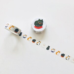Cute Cats Washi Tape - Kawaii Cartoon Design - 5m Length, Single-Sided Decorative Tape for Scrapbooking, Journaling, and Crafting Supplies