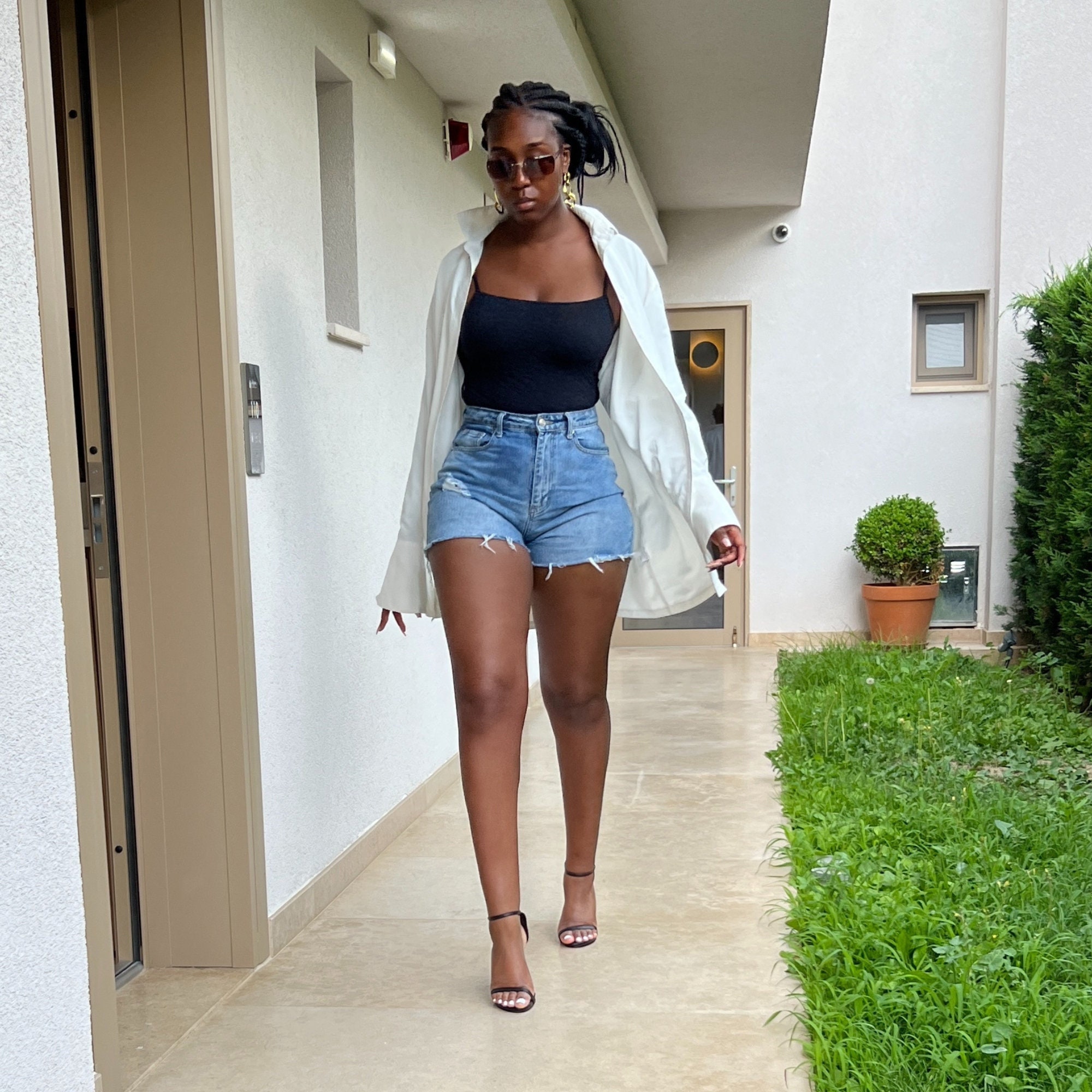 plus size denim shorts