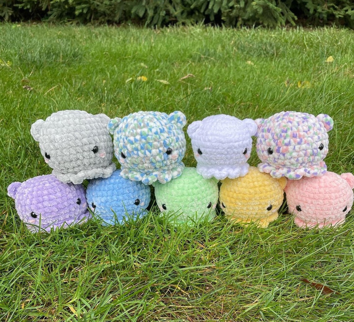 Crochet Cuddle Fish Adorable Amigurumi Soft Sea Creature Fuzzy Animal ...