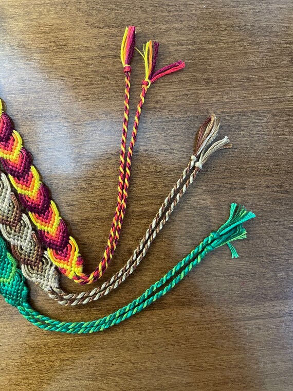 Friendship Bracelets Leaf Autumn Fall Cute Knotted Leaves Etsy