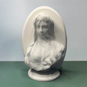 The Veiled Lady Statue, Veiled Woman Bust Plaster Sculpture, Classical Greece Plaster Sculpture, Handcraft Statue Art Home Decoration